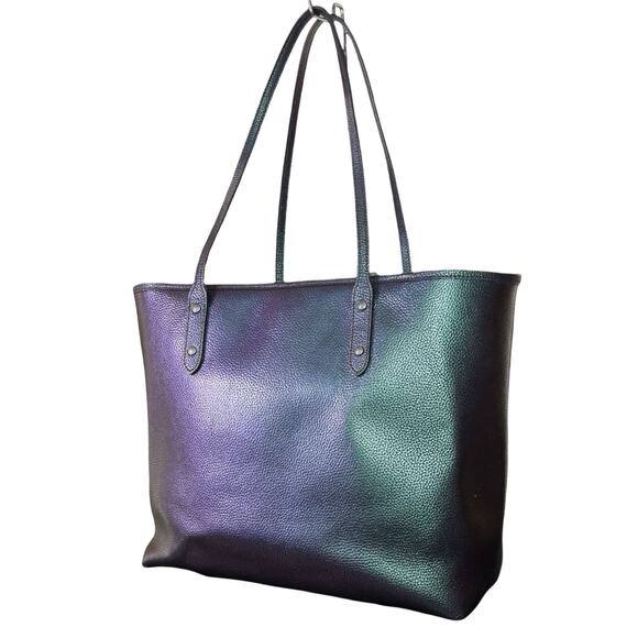 Coach Hologram Leather Open City Tote & Wallet Color Shifting Oil Slick F22550 - Picture 7 of 16